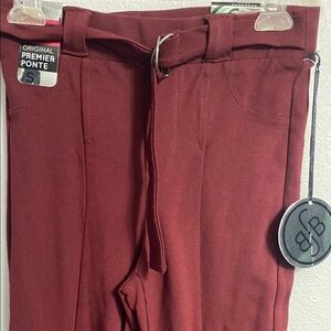 Brand new maroon BOOMBOOM Jeans stretchy almost like leggings with belt!